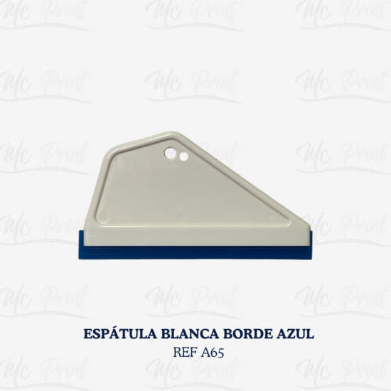 ESPATULA BLANCA BORDE AZUL.
