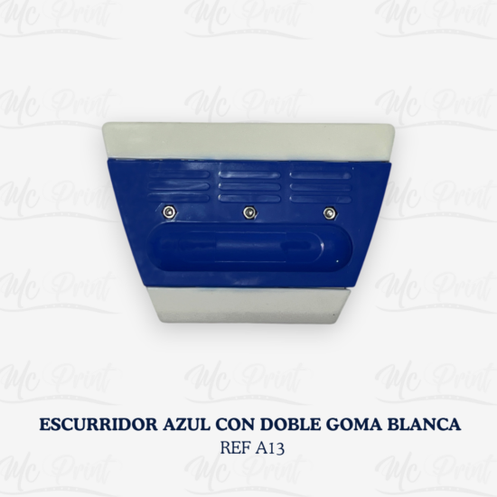 ESCURRIDOR AZUL CON DOBLE GOMA BLANCA