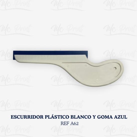 ESCURRIDOR PLASTICO BLANCO Y GOMA AZUL -A62