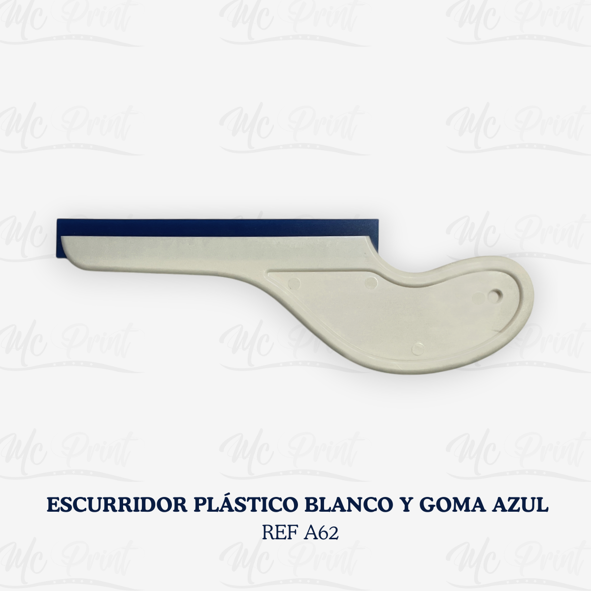 ESCURRIDOR PLASTICO BLANCO Y GOMA AZUL -A62