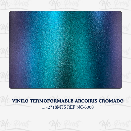 VINILO TERMOFORMABLE ARCOIRIS CROMADO 1.52*18MTS REF NC-6008
