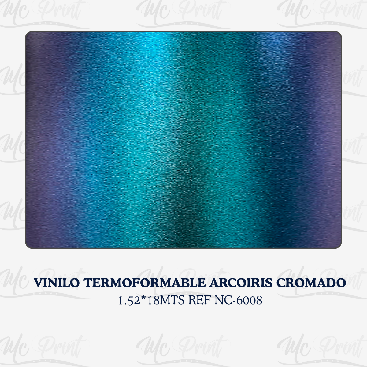VINILO TERMOFORMABLE ARCOIRIS CROMADO 1.52*18MTS REF NC-6008