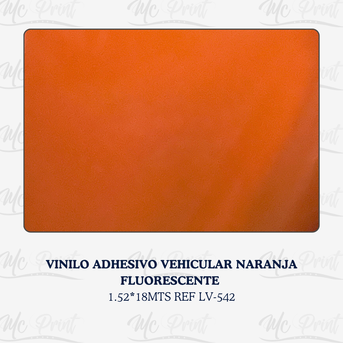 VINILO ADHESIVO VEHICULAR NARANJA FLUORESCENTE 1.52*18MTS