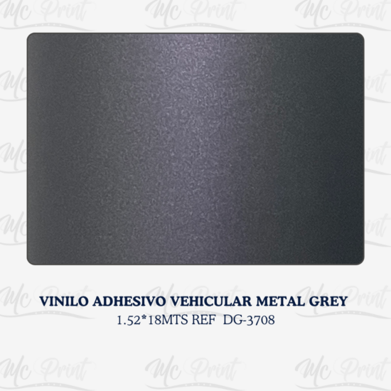 VINILO ADHESIVO VEHICULAR METAL GREY 1.52*18MT REF DG-3708