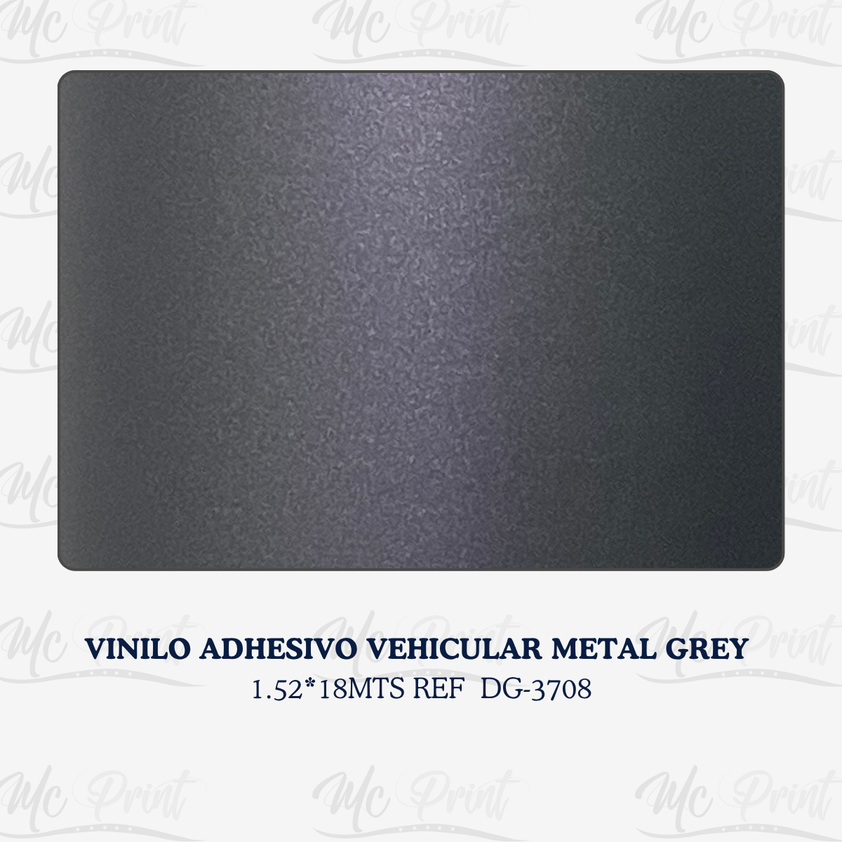 VINILO ADHESIVO VEHICULAR METAL GREY 1.52*18MT REF DG-3708