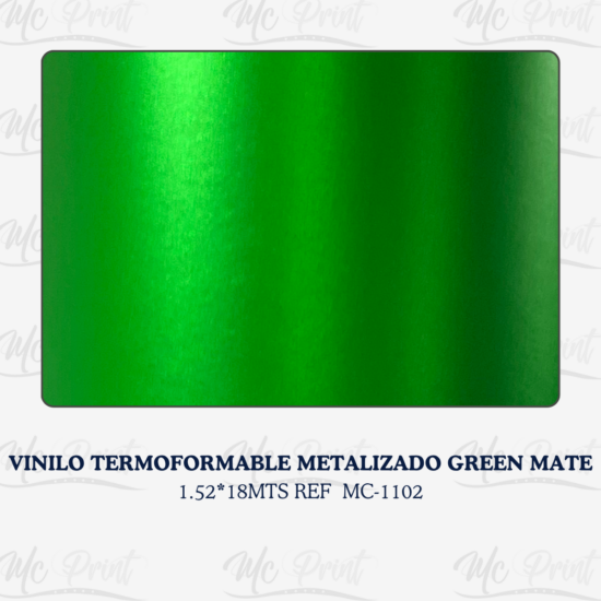VINILO TERMOFORMABLE METALIZADO GREEN MATE*1.52*18MTS