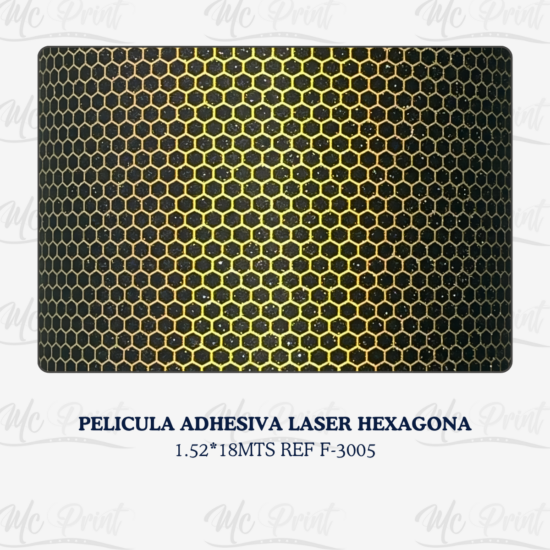 PELICUL ADHESIVA LASER HEXAGONAL*1.52*18MT F3005