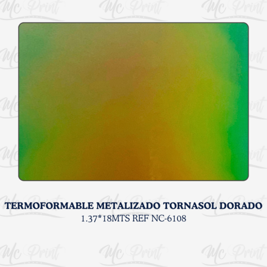 TERMOFORMABLE METALIZADO TORNASOL DORADO*1.37 18MT