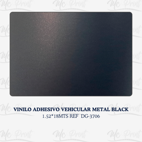 VINILO ADHESIVO VEHICULAR METAL BLACK 1.52*18MT REF.DG-3706