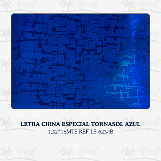 LETRA CHINA ESPECIAL TORNASOL AZUL 1.52*18MTS REF LS-6234B
