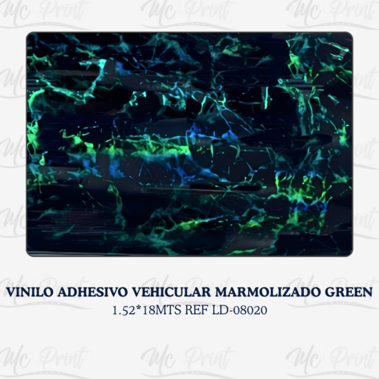 VINILO ADHESIVO VEHICULAR MARMOLIZADO GREEN 1.52*18